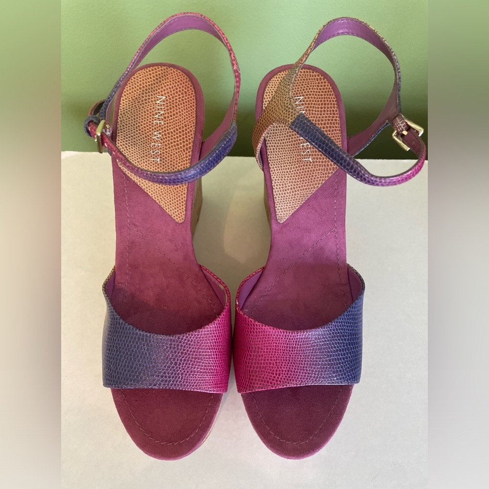 Excellent Condition. Nine West Yazid Platform Hot pink Wedge Women’s Size 7.5